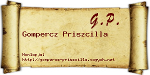 Gompercz Priszcilla névjegykártya